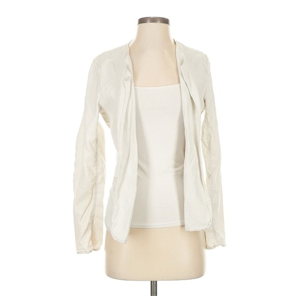 Eileen Fisher Jacket S Beige Open Front Layering Lagenlook Linen Minimalist - Picture 1 of 9